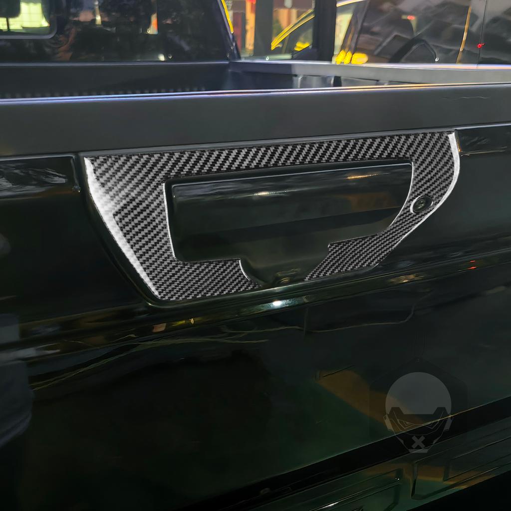 Для Ford F150 Raptor 2015-натуральное углеродное волокно, крышка задней двери автомобиля, переключатель, ручка багажника, накладка, наклейки для экстерьера