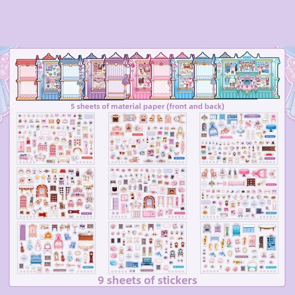 Cute Miniature Scene Sticker 36 Scenes Stacking Sticker New Scenery Sticker Book Children Gifts