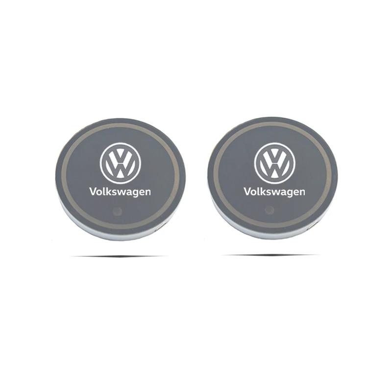 2026 Горячий Для VW VOLKSWAGEN Цветной Светящийся Держатель Подставки Под Стакан Воды в Машину Автомобильная Светодиодная Атмосферная Подсветка Для Volkswagen Golf Polo Passat