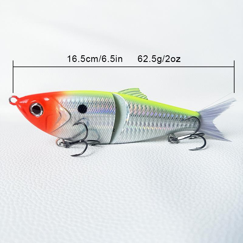 Lure 62.5g Freshwater Lure Bionic Two-Section ABS Bait Fiber-Tailed Multi-Section for Bass for Lake Fishing