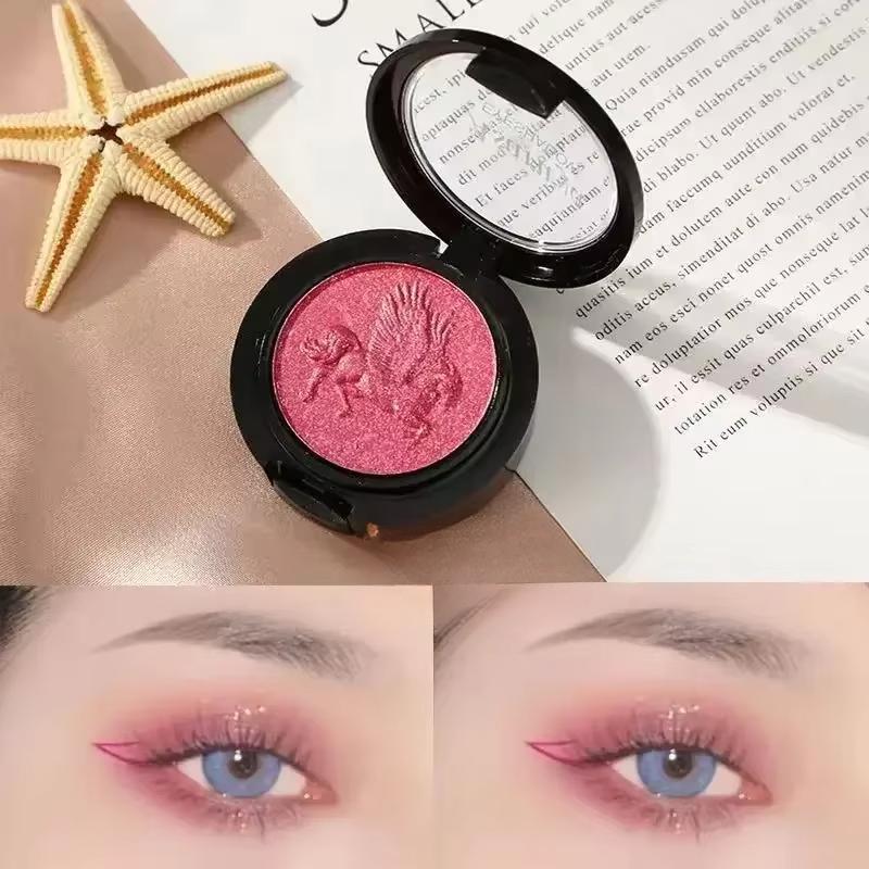3D Relief Glitter Eyeshadows Powder Metallic Ultra-Fine Highlighters Chrome Shiny Powder Multifunction Women Make Up Blue Purple