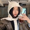 Versatile Women's Winter Knitted Hat Windproof Ear Protection Cap Balaclava Hats  Autumn Winter