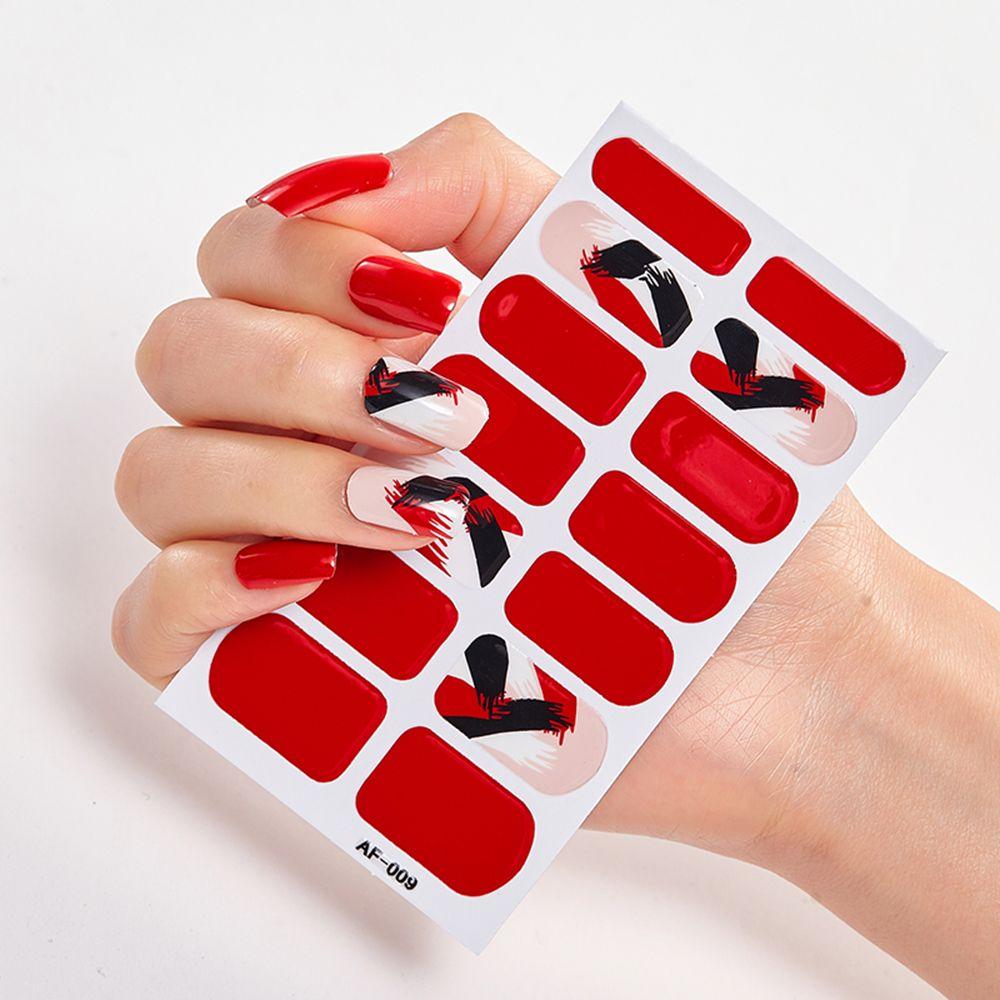 Women Girls Press On Nail Manicure Nail Polish Strips Nail Art Decal Full Nail Wraps Nail Stickers
