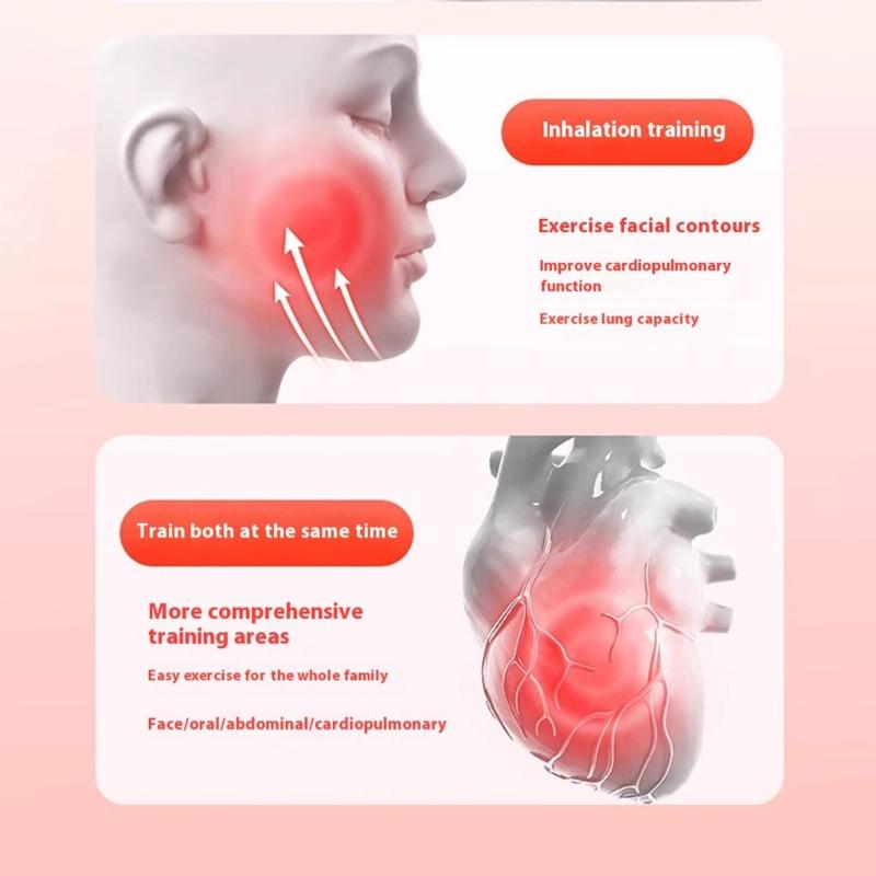 Portable Breathing Resistance Trainer Lung Capacity Training Device Abdominal Muscle Trainer For Home Gym Easy to Use