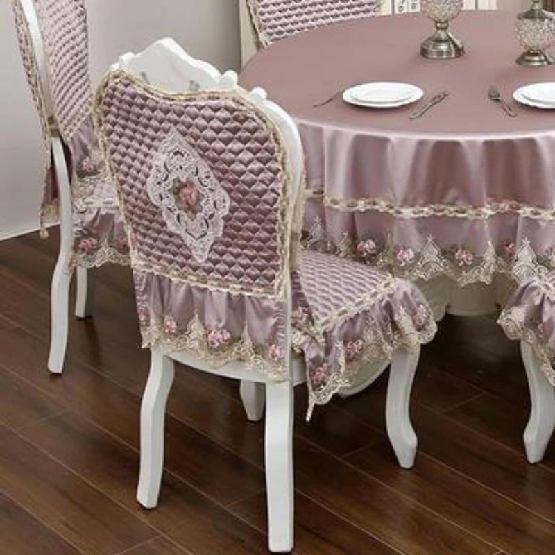 Высококачественный бархатный чехол на стул с кружевным краем, бытовые стулья, противоскользящие ремни, подушки для сиденья, чехол на спинку, табурет, пылезащитный чехол