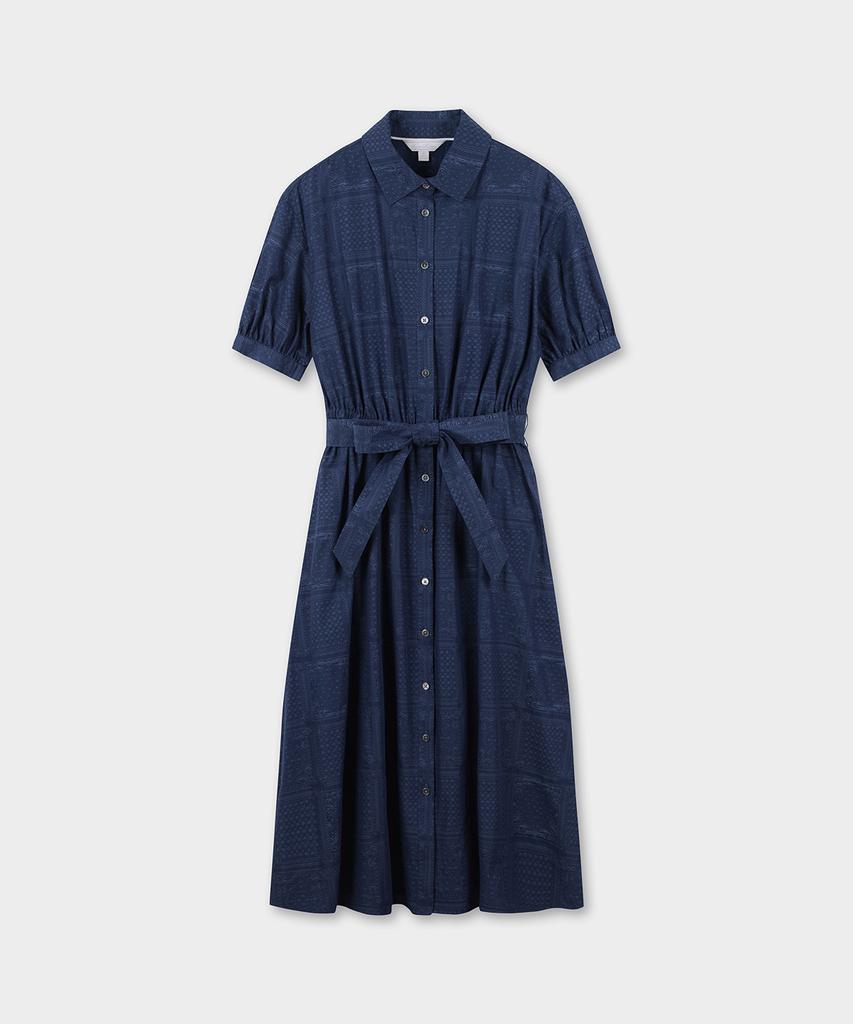 Brooks Brothers [Women'S] Cotton Paisley Short Sleeve Shirt Dress (Blue) (Bbdzwm8156Mfm)