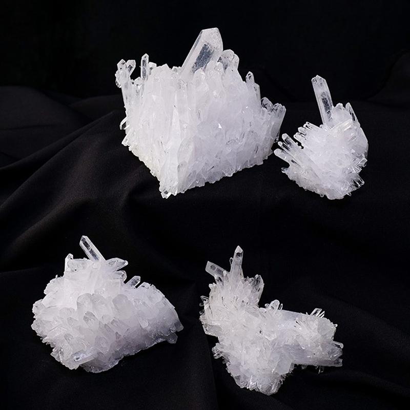 Натуральный кварц, белый прозрачный кластер, целебные камни, точка