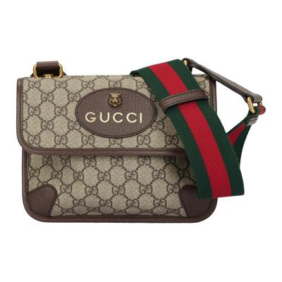 Gg Supreme Двусторонняя Магнитная Пряжка с Головой Тигра Открывание и Закрывание Одноплечевая Холщовая Стеганая Кожаная Отделка Сумка-Мессенджер