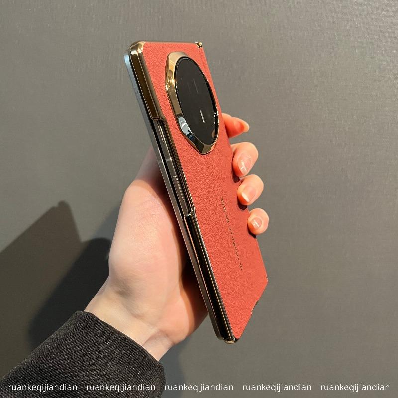 Чехол для Honor Magic V5 из ПУ кожи, защитная крышка для телефона, модный, оснащенный защитой центрального шарнира, задняя панель