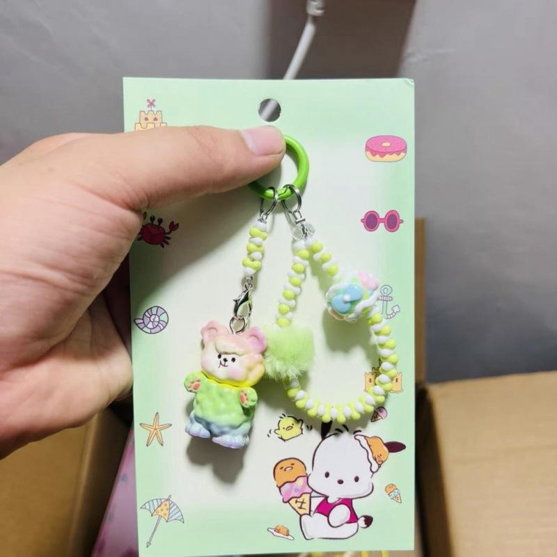 Кавайный мультяшный кукольный брелок Милый брелок из бусин Аксессуары для украшения сумки Универсальный подвес для мобильного телефона Подарки