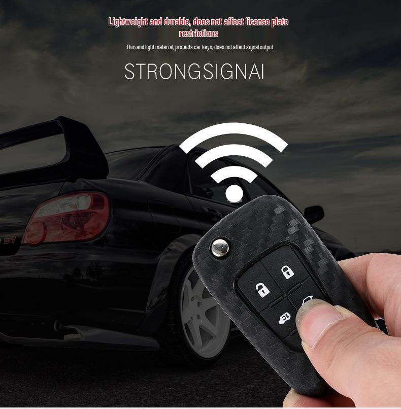 Силиконовый чехол из углеволокна для ключа Buick Excelle 15T/18T и складного ключа Chevrolet