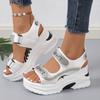 Women Platform Sandals New Summer Versatile Slope Heel Elevated Women Shoes Luxury Outdoor Casual Beach Sandals Zapatos De Mujer