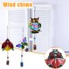 Wrought Iron Wind Chime Pendant Metal Glass Painted Garden Balcony