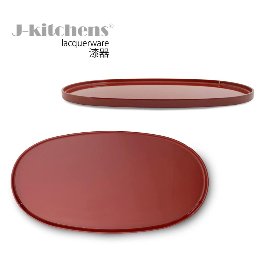 Овальный Obon xx Shaku 0 Овальный Zenzai Bon Красный Сделано в Японии Красный J-kitchens 30.2 15.9 1.3см (Бон Трей)