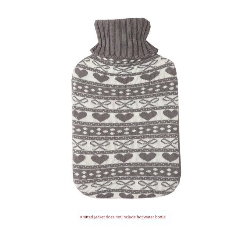 Hot Water Bottle Protective Cover, Winter Plush Cover, Cartoon Cloth Cover, Hand and Foot Warmer, Water-Filled Hot Water Bottle, Knitted Cover
