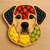 Wooden Serving Tray Dog Shaped Charcuterie Platter Appetizer Board for Cheese Meats Fruits Nuts Cookies