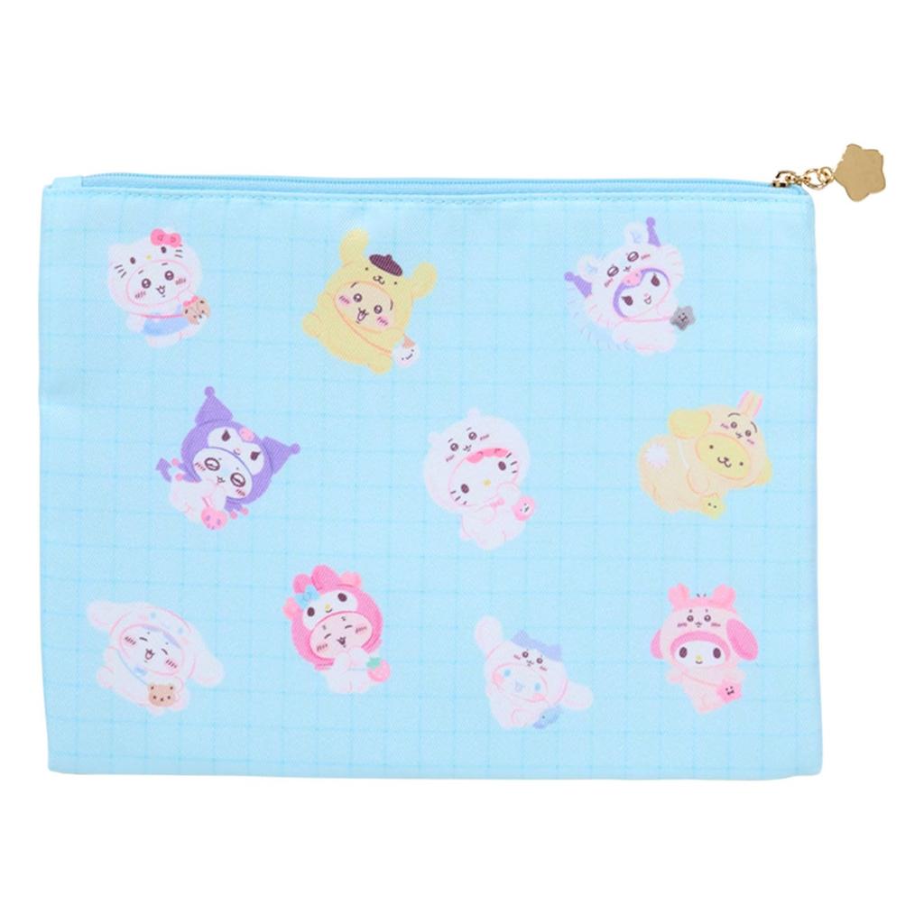 Sanrio Chiikawa Flat Pouch Set of featuring Sanrio and Zinc Ages 3 and 536725 2, Characters, Polyester, Cotton, Alloy, Up,