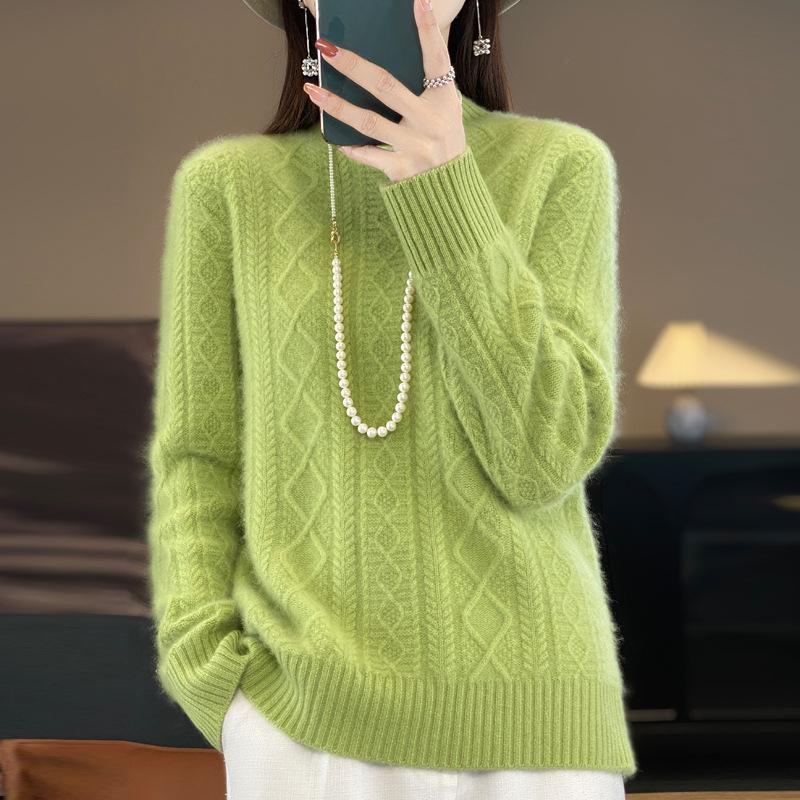 Высокий воротник свитер женский осень и зима свободный утолщенный трикотажный свитер короткая рубашка