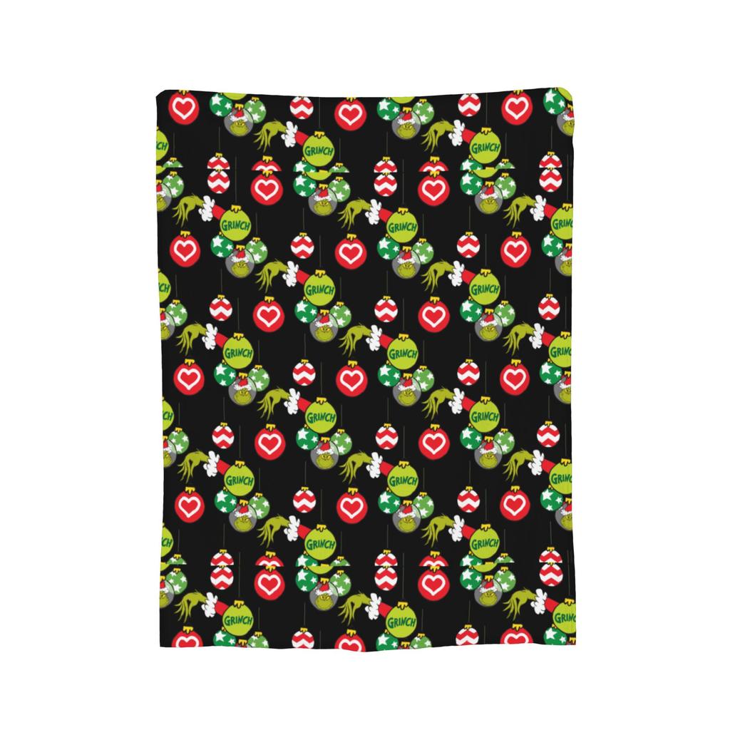 Christmas-S-Green-S-Grinch Blanket Fleece Textile Decor Portable Warm Throw Blanket for Home Office blanket Piece