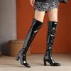 Sexy Over-the-Knee Women Thigh Boots Pinted Toe Zipper Square Heel High Heel Ladies Shoes Autumn Winter Chunky Boots Plus Size