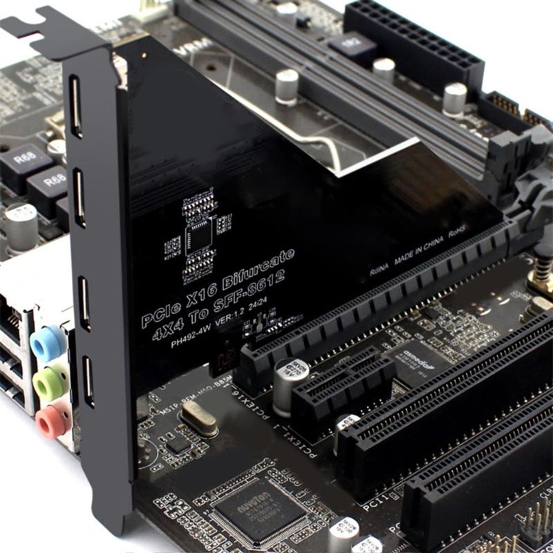 PCIe 4.0 X16 Splitter Card 4 Port PCIE X4X4X4X4 to OCulink SFF 8612 Expansion Adapter Enhances Gaming and Video Editing
