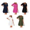 Women's Hollow Out Eyelet Dress Casual Short Sleeve V-neck Midi Dress Summer Beach Tiered Flowy A-line Sundress