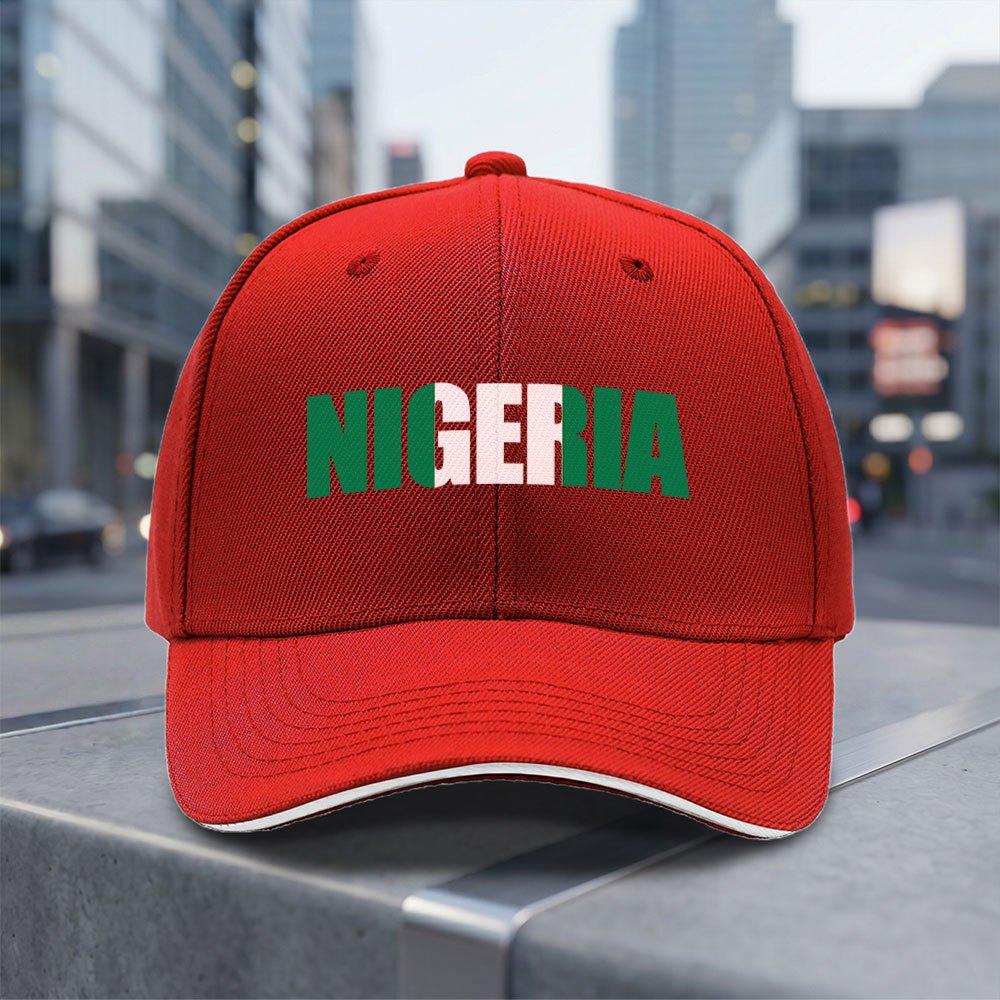 Nigeria Flag Baseball Cap with Nigerian Text Word Art  Adjustable Lightweight for All Seasons Nigerian Pride Gift