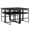 5 Piece Outdoor Dining Set with Cushions Black Poly Rattan