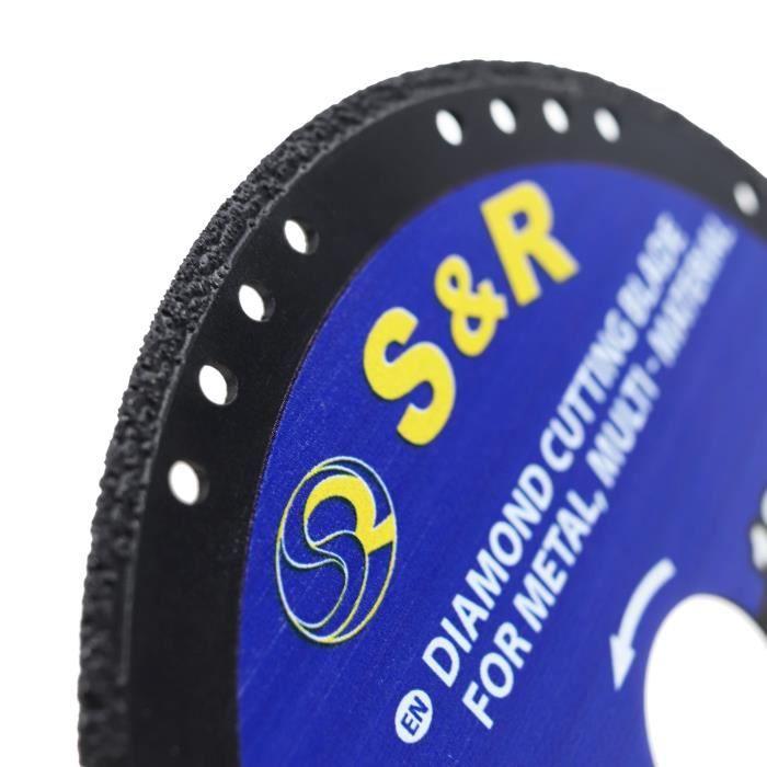 S&R Disque diamant 125 / Meule à tronçonner METAL, BOIS, PIERRE, PLASTIQUE, pour Meuleuses d'Angle