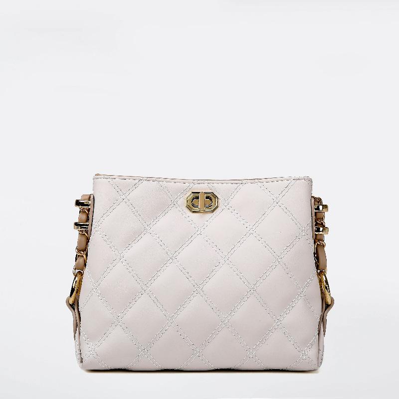 Advanced Fashion Bag Women's New Bucket Bag Versatile Crossbody Diamond Grid Chain Small Bag