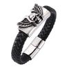 Punk Demon Bracelet Men Stainless Steel Charm Leather Bracelet Fashion Male Bangles Gifts