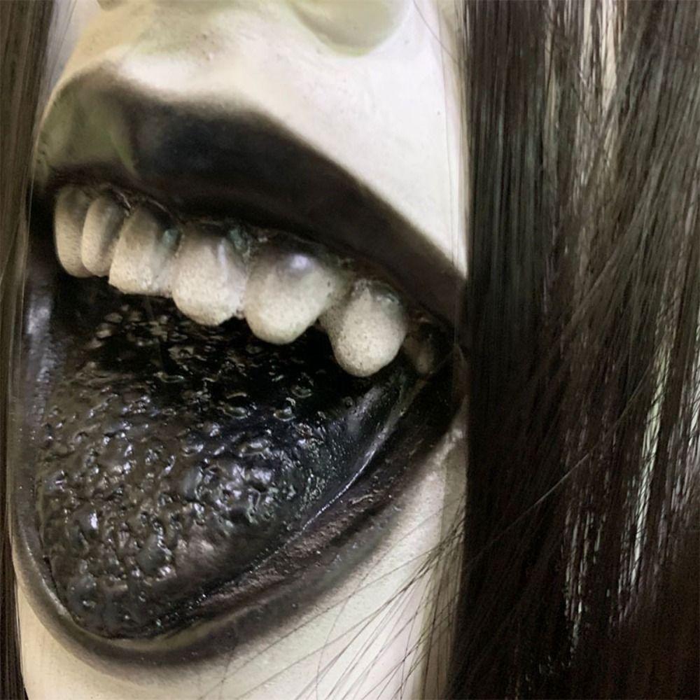 Long Hair Halloween Decoration Latex Mask Creepier Headgear Party Cosplay Costume Ghost House