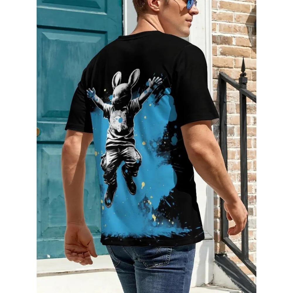 Pattern Men's T-shirt 3D Printed Summer Hip-hop Trend Short Sleeved T-shirt Oversized O-neck Top