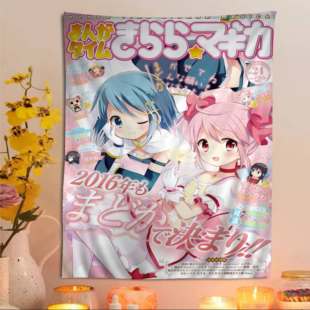 Puella Magi Madoka Magica Печатный Большой Настенный Гобелен Искусство Научная Фантастика Комната Домашний Декор Декор Покрывало
