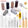 29 шт., набор инструментов для перфорирования кожи, резьба по коже, рабочие швейные иглы