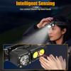 Sensor Headlamp with Hat Clip Type-C Rechargeable Led Headlight with Magnet Outdoor Camping Search Light Flashlight Bike Lantern