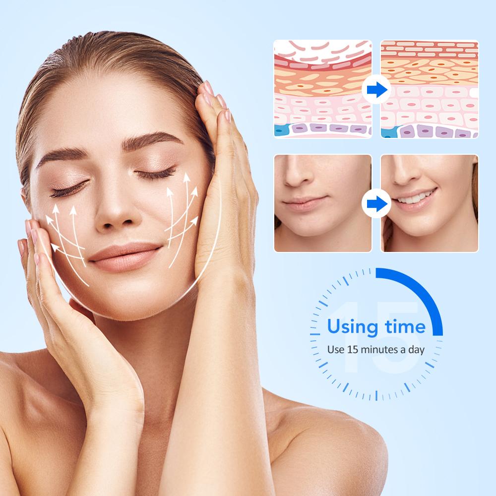 Rechargeable V Face Massager 5-Modes Facial Microcurrents Face Lifting Slimming Machine Skin Care Belt EMS Double Chin Reducer