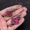 Граненые серьги с кашмирским рубином, серьги из медной проволоки, серьги ручной работы, потрясающие медные украшения, оригинальные серьги с драгоценными камнями, подарок для мамы