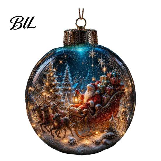 Christmas Tree Hanging Accessories Glowing Ornament with Lanyard, Unique Styles Miniature Glass Pendant LED Gift Ideas for Lovers Light, Decorative