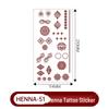 Lace Brown Waterproof Henna Flower Tattoo Stickers for Hands