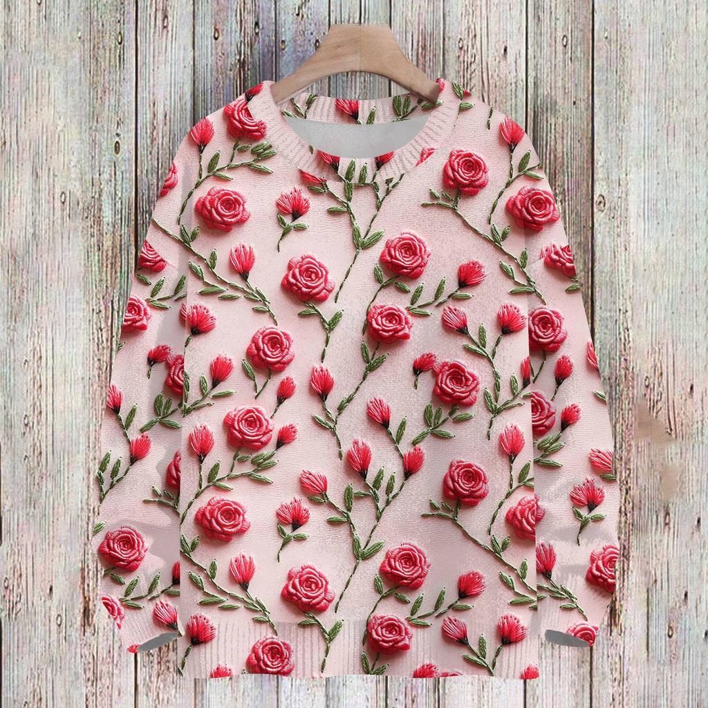 Свитшоты ко Дню святого Валентина для детей, вязаные свитера для мальчиков и девочек, симпатичные рубашки, осенние свитера с круглым вырезом, топы