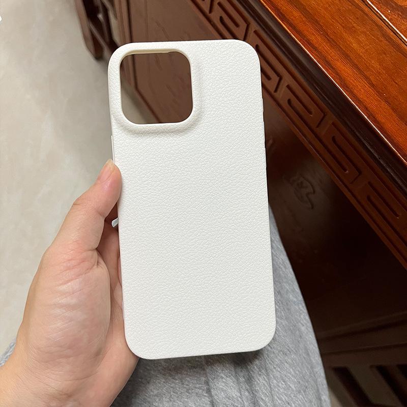 Applicable To IPhone16ProMax Mobile Phone Case 14 Apple 15 Simple TPU Leather Pattern 12Pro Material Case 13