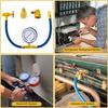 Belleone R134A Refrigerant Recharge Kit, AC Recharge Hose Kit With Gauge, R134A Freon Can Tap Recharging Hose With Detachable R134A Quick Coupler For