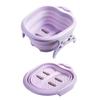 Folding Foot Tub PP PET Portable 4 Massage Rollers Foot Soaking Bath Basin for Home Travel Purple