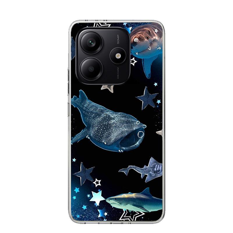 Чехол для телефона Ocean Whale Shark для Xiaomi Redmi Note 15 14 13 12S 12 Pro Plus 11S 11E 11 11T 10S 10 Арт Мягкий Чехол с Рисунком Redmi N