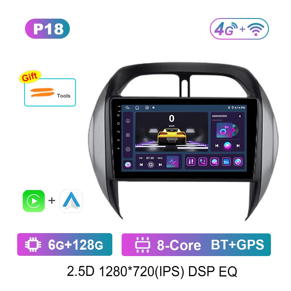 Автомагнитола с ОС Android 9'' для TOYOTA RAV4 2003 - 2005 DSP Стерео 4G WiFi BT Навигация GPS QLED Экран Вентилятор охлаждения