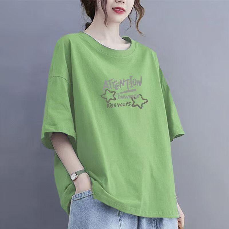 Футболка с короткими рукавами из хлопка и абрикоса, женская, лето 2024, новый нишевый дизайн, свободные топы в стиле Гонконга, шикарные топы