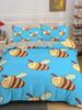 Bee honeycomb bedding set, flying wild animal geometric flower down duvet cover, suitable for decorating rooms for boys and girl