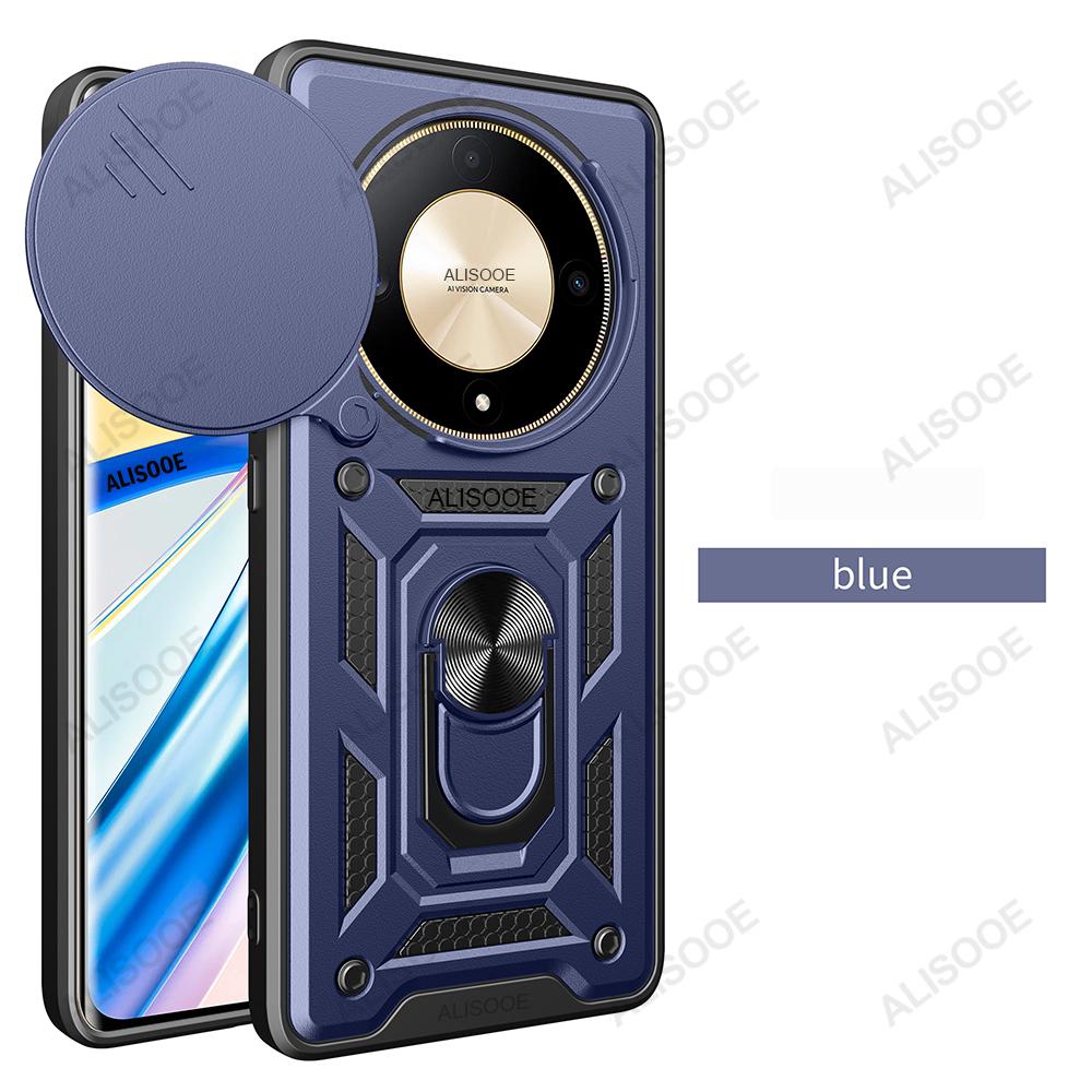 Броня Фунда для Honor Magic 6 Lite 5G Чехол Слайд Защита камеры Кольцо-подставка Защитная крышка для Honor Magic6 Lite Capa