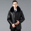 Sheep Leather Jacket Men's Down-lined Leather Jacket Middle-aged and Elderly Dad's Loose Jacket